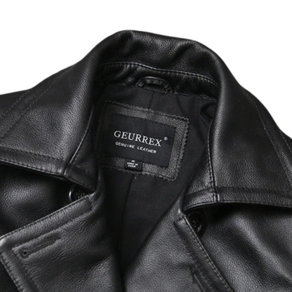 Laurentin | Veste en cuir croûte de cuir à double boutonnage