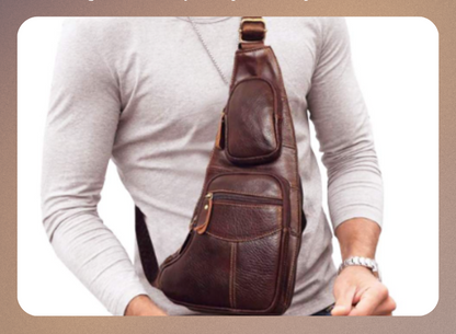 Christian | Sac bandoulière poitrine en cuir vintage