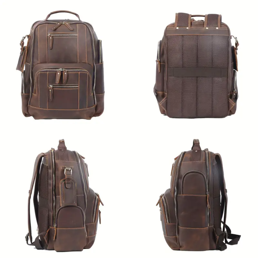 Dubois | Sac à dos vintage en cuir à plusieurs couches