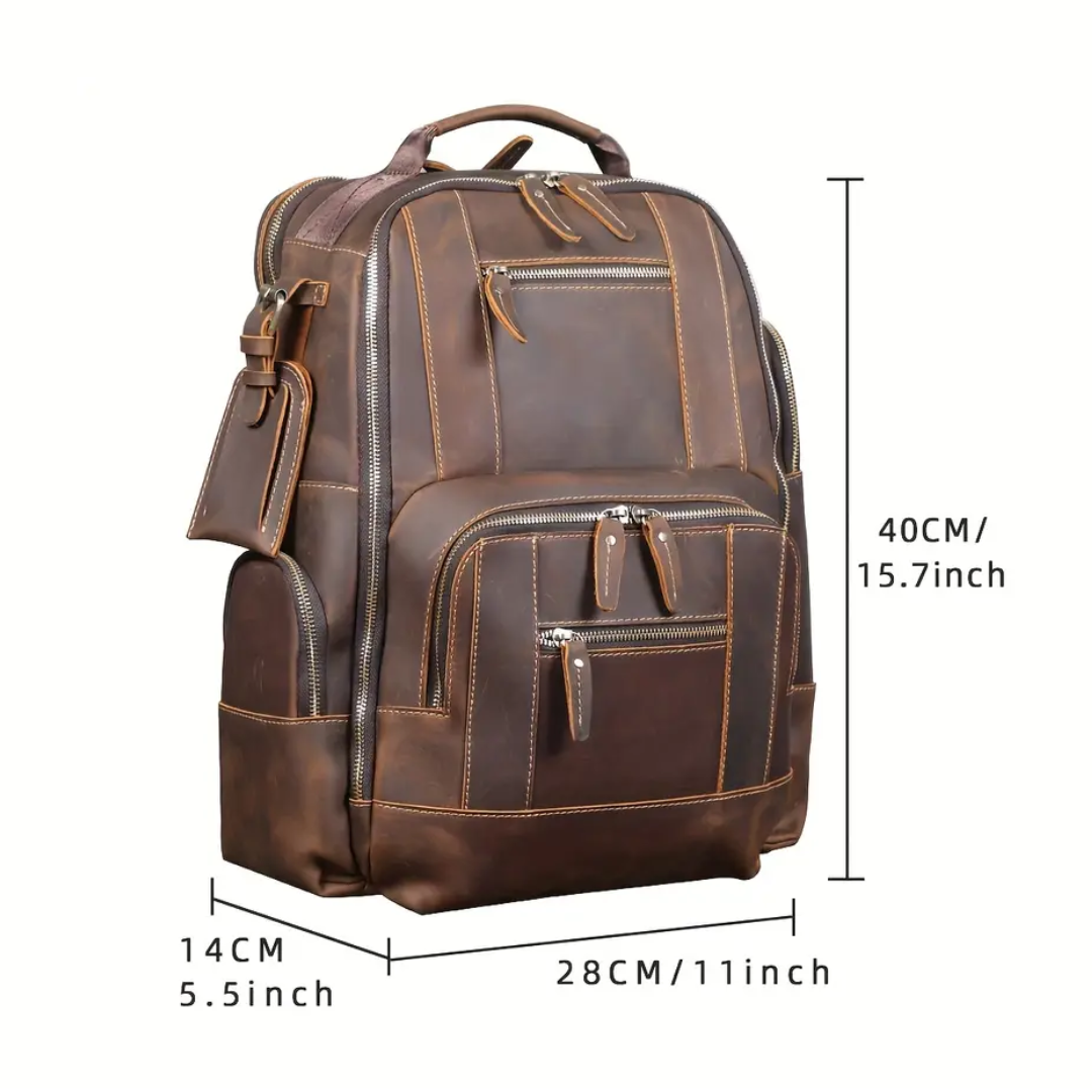 Dubois | Sac à dos vintage en cuir à plusieurs couches