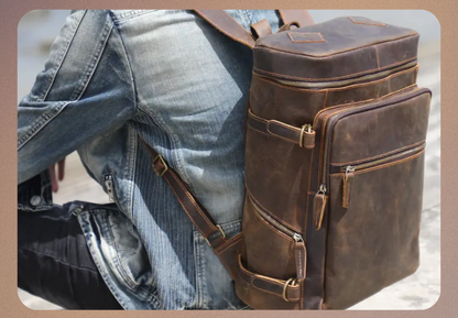 Pascal | Sacoche pour ordinateur en cuir vintage & sac à dos de voyage