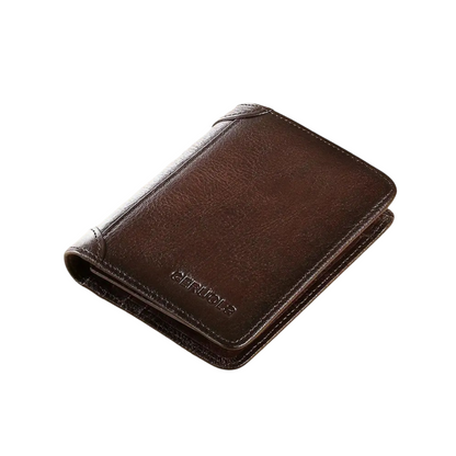 André | Portefeuille trifold en cuir véritable