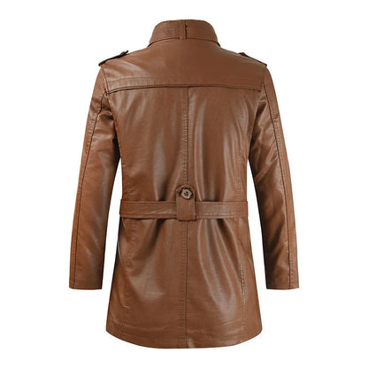 Masson™ | Veste de biker en cuir longue élégante